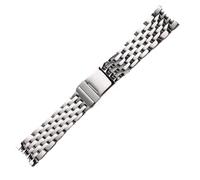 Svincoter Nuovo cinturino for orologio in acciaio inossidabile massiccio argentato lucido da 7 perle da 22 mm e 24 mm, adatto for cinturino for orologio Breitling Navitimer(24mm)