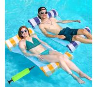 SVIPDDD Confezione da 2 Amaca galleggiante, poltrona lounge multifunzionale 4 in 1 per poltrona gonfiabile, Amaca gonfiabile per adulti e galleggianti per piscina