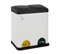 SVITA TC2X15 - Secchio da cucina da 30 litri, 2 x 15 l, doppio bidone per la raccolta dei rifiuti, con secchio interno, grande contenitore per rifiuti, cucina, bagno, bianco