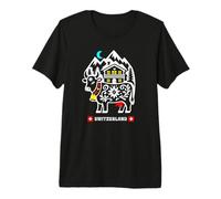 Svizzera Alpine Cow Lover Svizzera Viaggi Maglietta Premium