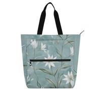 Svizzera - Borsa tote per bambini, motivo: stella alpina con fiore di bellezza, per ragazzi, ragazze, donne, grande, riutilizzabile, borsa per la spesa con cerniera per scuola, shopping, viaggi