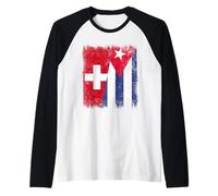 Svizzera Cuba Mezza Bandiera Svizzera Cuban Heritage Maglia con Maniche Raglan