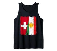 Svizzera Kurdistan Half Flag Maglia curda Svizzera Canotta