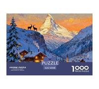 Svizzera Zermatt Matterhorn Prima neve Puzzle in Legno Impermeabile DIY Puzzles Da 1000 Pezzi Per Adulti Impossibili Giochi Di Impegnativi