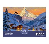 Svizzera Zermatt Matterhorn Prima neve Puzzle in Legno Impermeabile DIY Puzzles Da 1000 Pezzi Per Adulti Colorati Giochi Di Impegnativi