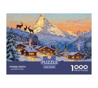 Svizzera Zermatt Matterhorn Prima neve Puzzle in Legno Impermeabile Puzzles Da 1000 Pezzi Regali Per Adulti Divertenti Giochi Di Impegnativi