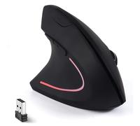 SVJEFY Mouse ergonomico per mancini, mouse verticale wireless per mano sinistra, mouse USB 2,4 G, tunnel carpale, mouse mancino, 3 DPI regolabili, 6 pulsanti, per laptop, PC, computer, Mac, Windows