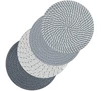 Svkiyang Set di 4 sottopentola in cotone a filo, per pentole e pentole calde, 4 colori, rotondi, in 4 colori, per cucinare in cucina