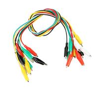 SVKMuuiYG 10 pezzi 5 colori set di puntali e pinzette a coccodrillo, numero di clip 50 cm cavo a doppia estremità 35 mm ponticello per cavo di prova elettrica