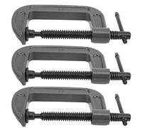 SVKMuuiYG 3 Inch C Clamp Set, 3Pcs Steel Industrial Strength C Clamps for Woodworking, Welding, and Building