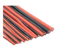 SVKVBNLNGK Cavo in gomma siliconica for filo di rame da 1/2/5 m, morbido, 8 10 12 14 16 18 20 22 24 26 28 AWG, 2 pin, flessibile, connettore for lampada LED fai te, nero e rosso Filo(5 Me,12AWG)