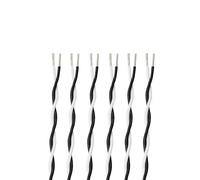 SVKVBNLNGK Cavo in rame for segnale elettronico a coppia doppia AFS200 fai da te, isolato PTFE FEP, 26, 24, 22, 20, 18, 17, 15, 13AWG Filo(Black White,10 METERS_17AWG (1MM2))