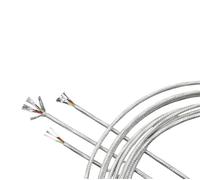 SVKVBNLNGK Cavo schermato OFC PTFE placcato argento trasparente da 1 m/5 m quadrati, 2, 3, 4, 6 conduttori, for cuffie, altoparlanti e amplificatori Filo(Square 0.35 mm,1 METER_2 CORES)