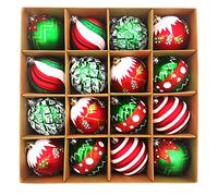 SVNVIOZ Set di palline di Natale, 16 palline di Natale da 8 cm, deliziosi ornamenti per palline di Natale, colore: rosso, infrangibili, palline di Natale per la decorazione dell'albero di Natale