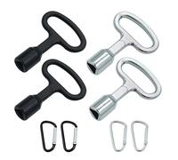 SVOCK 4 Pezzi 9MM Chiave Triangolare Metallo Chiave Triangolare Enel Chiave Triangolare Cassonetti Chiave Contatore Gas con Moschettone per Scatola Elettrica Gas Acqua Contatore Elettrico Armadio
