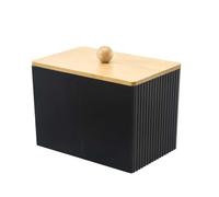 SVOCK Porta Dischetti Struccanti e Cotton Fioc - Contenitore Trasparente per Bagno, Toletta, Soggiorno - Nero