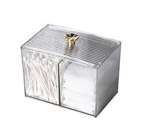SVOCK Porta Dischetti Struccanti, Organizer da Bagno per Cotton Fioc Trucchi, Portaoggetti, Trasparente in Acrilico per Toeletta Camera Letto