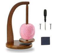 Svolgitore di Lana, Asta Rotante per Filati in Legno, Supporto per Filo per Lavorare a Maglia e All'uncinetto, Portabobina Magnetico in Lana, con Accessori di Montaggio, per Uncinetto(Colore Retrò)