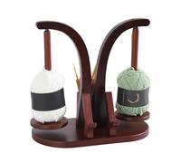 Svolgitore di lana magnetico, multifunzionale, supporto per lana in legno con contenitore e supporto per cellulare, supporto in lana rotante, doppio supporto per gli amanti del uncinetto e degli