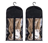 svpfuo 2 Pezzi Stoccaggio per Parrucche, Sacchetto Porta Parrucche Portatili, Borse Appese per Parrucche con Ganci, Adatte per la Conservazione di Parrucche ed Estensioni dei Capelli
