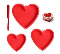 svpfuo 3 Pezzi Stampo Torta Cuore Silicone, Stampo in Silicone a Forma di Cuore, Tre Dimensioni per Torte a san Valentino, Il Giorno Dell'amore e il Compleanno del Partner