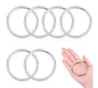 svpfuo 6 Pezzi Moschettone Rotondo, Moschettoni Lega Grandi, Moschettoni Rotondi, Moschettone Rotondo in Lega di Zinco da 60 Mm, per Portachiavi, Borse a Mano e Lavori Manuali fai da te(argento)