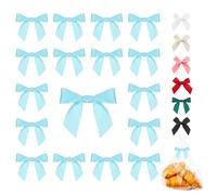 svpfuo 60 piccoli fiocchi fai da te, fiocchi decorativi fatti a mano, autoadesivi, matrimoni, confezioni regalo, artigianato, compleanni, decorazioni per sacchetti di iuta (blu)