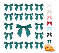 svpfuo 60 piccoli fiocchi fai da te, fiocchi decorativi fatti a mano, autoadesivi, matrimoni, confezioni regalo, artigianato, compleanni, decorazioni per sacchetti di iuta (verde)