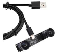 Svpro Modulo USB Dual Lens Camera Modulo 1080P 60fps UVC Scheda di Sincronizzazione Industriale Registrazione Colori con Doppio Obiettivo M12, Fotocamera Grandangolare Senza Distorsione per 3D, VR,