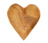 Svuotatasche a forma di cuore in teak riciclato, realizzato a mano Dimensioni 27x29x h 4 cm - 0,35 kg Colore legno con venature marrone