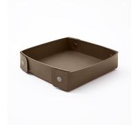 Svuotatasche Cuoio Grigio Tortora - Portaoggetti Scrivania Design con Bottoni