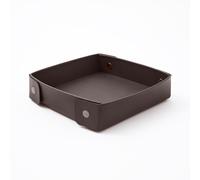 Svuotatasche Cuoio Marrone Scuro - Portaoggetti Scrivania Design con Bottoni