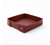 Svuotatasche Cuoio Rosso Bordeaux - Portaoggetti Scrivania Design con Bottoni