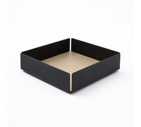 Svuotatasche in Acciaio Nero Opaco e Cuoio Beige - Design Moderno