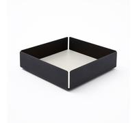 Svuotatasche in Acciaio Nero Opaco e Cuoio Bianco - Design Moderno