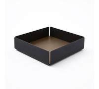 Svuotatasche in Acciaio Nero Opaco e Cuoio Grigio Tortora - Design Moderno