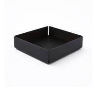 Svuotatasche in Acciaio Nero Opaco e Cuoio Nero - Design Moderno