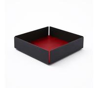 Svuotatasche in Acciaio Nero Opaco e Cuoio Rosso Ferrari - Design Moderno