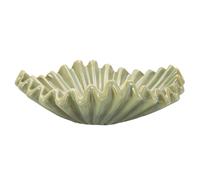 Svuotatasche, in ceramica, piatto decorativo ispirato alla forma naturale dei coralli Dimensioni 40xh 13 cm -4,9 kg, colore verde marino verde