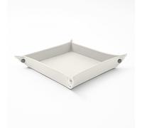 Svuotatasche in Pelle Bianca - Portaoggetti Scrivania con Bottoni