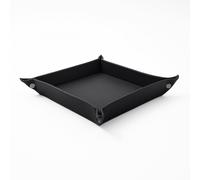 Svuotatasche in Pelle Nera - Portaoggetti Scrivania con Bottoni