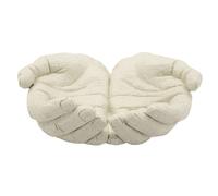 Svuotatasche, originale scultura-vassoio a forma di mani intrecciate Dimensioni 22,7x20x7,3 cm - 0,9 kg, colore crema crema