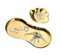 Svuotatasche Uomo 2 Pezzi Cassetta Porta Chiavi Vassoio Oro in Metallo Svuotatasche Ingresso per Decorativo Profumi Chiavi Orologi Occhiali da Sole