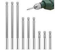 SVUPUE 9 PCS Portainserti, 1/4" Porta Inserti Lungo, Prolunga Avvitatore per la Maggior Parte Degli Avvitatori Elettrici, Trapani e Punte, 60/100 / 150 mm