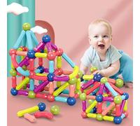 SVYHUOK Costruzioni Magnetiche per Bambini 64 Pezzi 3D, Blocchi Magnetici Educativi, Giochi di Fantasia Con Magneti per Regali