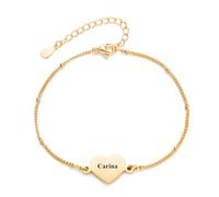 Svyqwmz Bracciale con cuore personalizzato con nome per donne e uomini, bracciale inciso su misura come regalo per mamma, amica, sorella, damigella d'onore, compleanni, matrimoni, regali di laurea