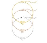 Svyqwmz Bracciale personalizzato con impronta dell'animale domestico e 1-6 nomi Bracciale con nome inciso personalizzato forma cuore donne uomini Regalo commemorativo gli amanti dei cani dei gatti