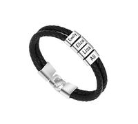 Svyqwmz Bracciali personalizzati con nome inciso per gli uomini Bracciale intrecciato personalizzato Festa dei padri Regali in memoria per il papà fidanzato
