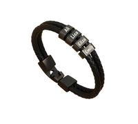 Svyqwmz Bracciali personalizzati con nome inciso per gli uomini Bracciale intrecciato personalizzato Festa dei padri Regali in memoria per il papà fidanzato