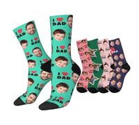 Svyqwmz Calzini personalizzati con foto del papà - Calzini personalizzati con foto come regalo per il papà da parte della figlia o del figlio calzini fotografia come regalo divertente originale